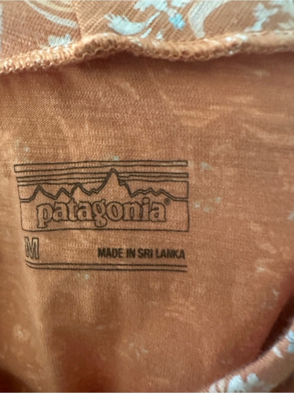Patagonia Maxi Dress in Rust Orange with Light Blue Speckles